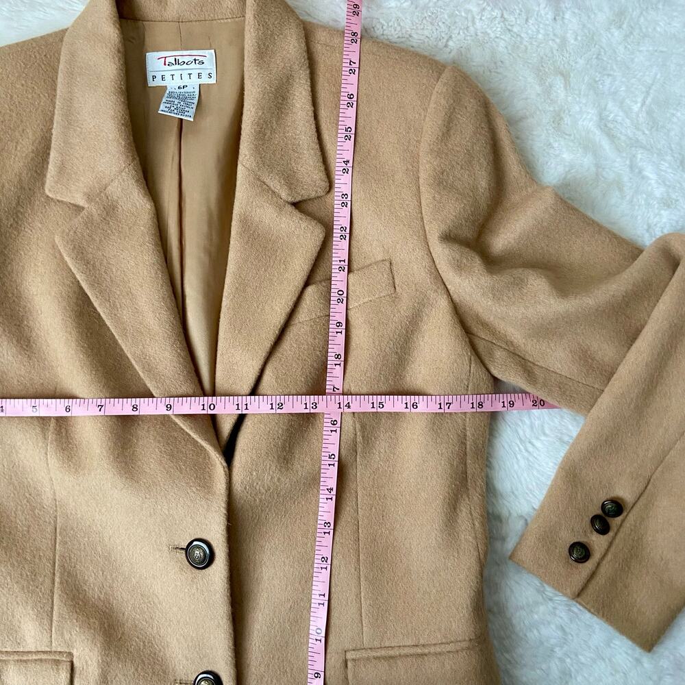 Vintage Talbots 100% Camel Hair Blazer Jacket 90s Minimalist - Picture 6 of 7